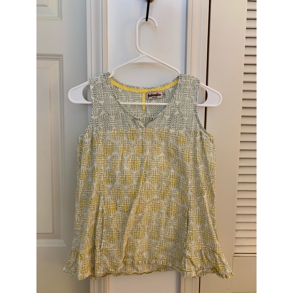 Yellow and white cotton top